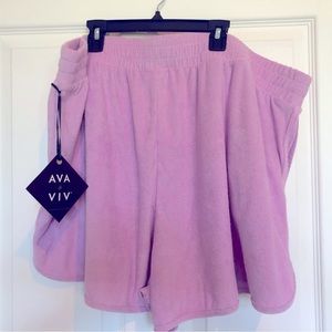NWT AVA & VIV Lavender Plus Size Terry Shoo 2X